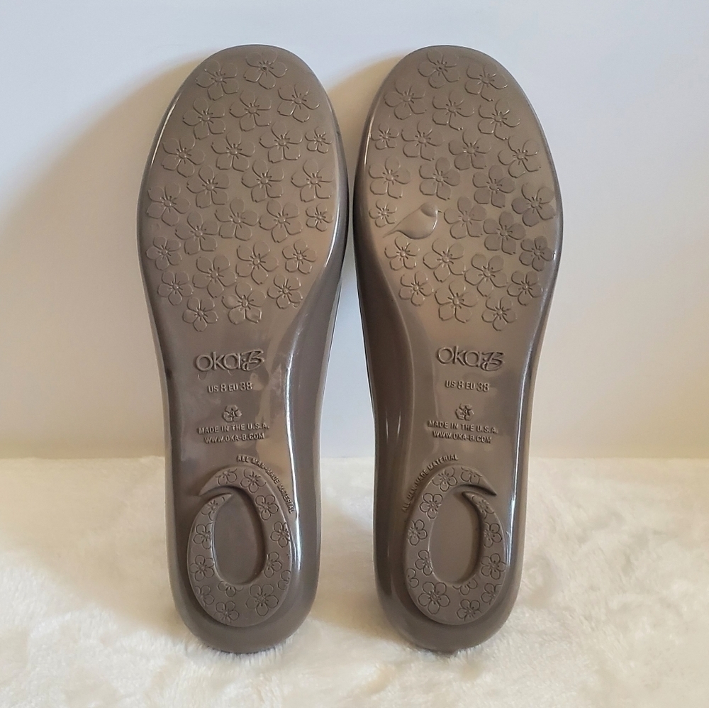 OKA B Taylor Gray Brown Jelly Rubber Ballet Slip On Flats Size US 8 EU 38 - Picture 11 of 15